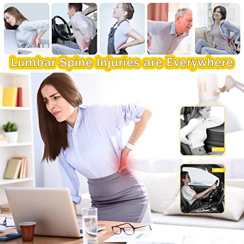 Super Snug Lumbar Support Pillow for Car, 100% Memory Foam Lumbar Pillow with Breathable Removable Cover, Ergonomic Design - Back Pillow Lumbar Support Pillow for Car Seat/Back Pain Relief(Black, Sam)