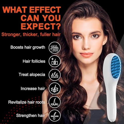 PUPCA Laser Comb (FDA Cleared) - Professional Medical Grade Red Light Treatment with Lasers for Hair Growth, Electric Scalp Massager for Alopecia in Men & Women