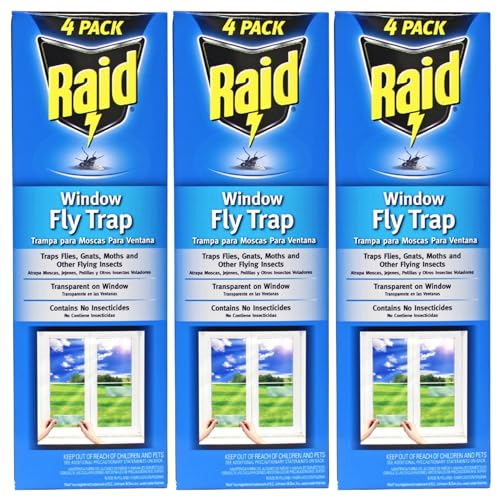 Raid Window Fly Trap, 4 Count (Pack of 3)