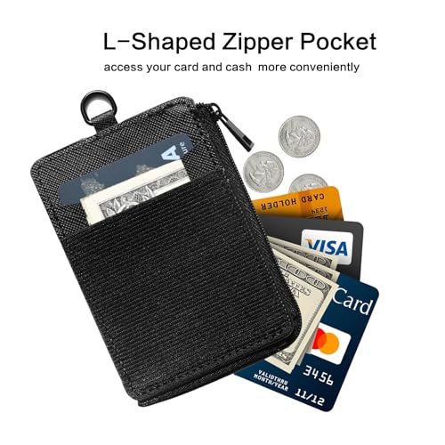 FORZEN Slim Minimalist Vertical Card Holder Wallet, Pocket Credit Card Holder, Elastic Card Holder Wallets for Men & Women (Black 0)