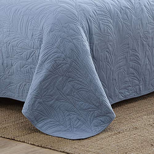 Tommy Bahama Home | Costa Sera Collection | Soft and Breathable, Quilt Bedpsread Coverlet Seasons, Pre-Washed for Added Softness, Twin, Blue