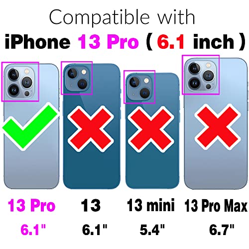 Asuwish Phone Case for iPhone 13 Pro 6.1 inch with Built in Screen Protector and Camera Cover Slide 360 Full Body Slim Clear Bumper Cell Accessories iPhone13Pro 5G i i-Phone i13 iPhone13 13Pro Blue