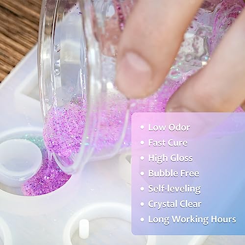 Epoxy Resin 1 Gallon - Crystal Clear Epoxy Resin Kit - Self-Leveling, High-Glossy, No Yellowing, No Bubbles Casting Resin Perfect for Crafts, Table Tops, DIY 1:1 Ratio