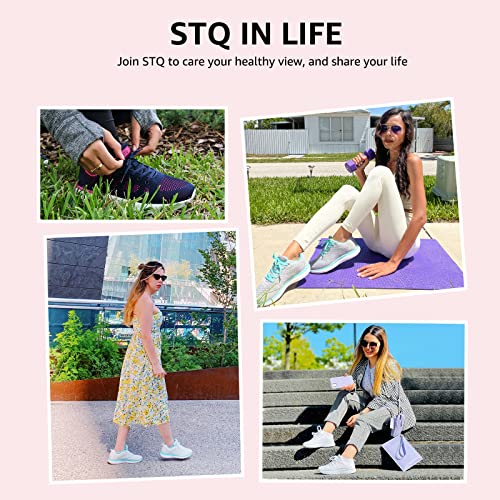 STQ White Tennis Shoes Women Athletic Walking Shoes Casual Mesh Comfortable Jogging Sport Work Sneakers White US 6.5