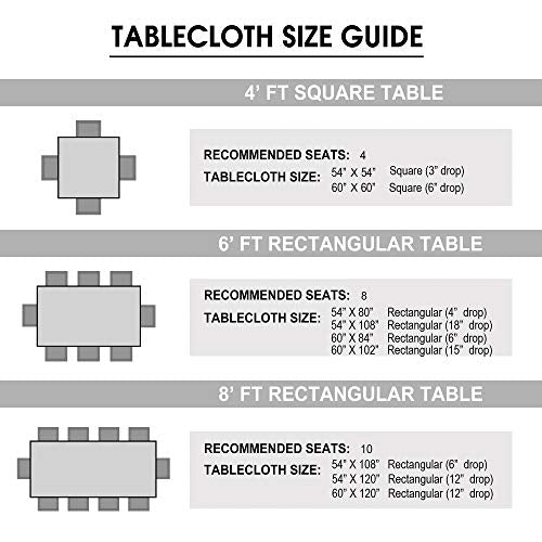 Hiasan White Plastic Tablecloth Rectangle - 100% Waterproof Spillproof Stain Resistant Wipe Clean PVC Clear Vinyl Table Cloth Protector for Outdoor Picnic, Kitchen Dining, 54 x 80 Inch