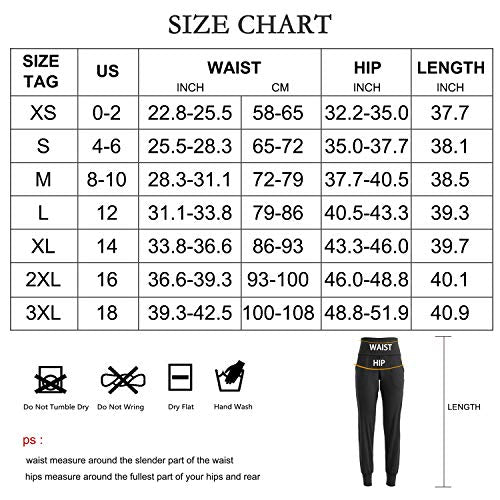 LEINIDINA Women’s Jogger Pants Active High Waisted Sweatpants with Pockets Tapered Casual Lounge Pants Loose Track Cuff Leggings (Black, Small)