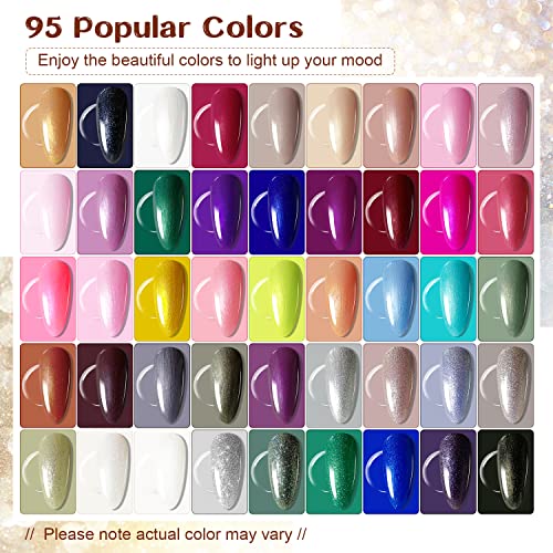 JODSONE 20 Colors Gel Nail Polish Kit with U V Light Base Top Matte Coat High Shine Vibrant Nail Gel Equipped with Manicure Tools