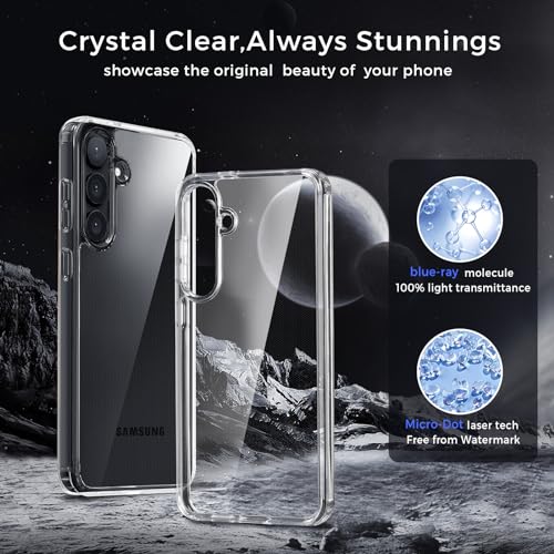 CoBak for Samsung Galaxy S24 Case Clear, Anti-Yellowing, Shockproof Protective Military Grade Drop Tested, Hard Back Slim Thin Clear Case for Galaxy S24 2024, Clear