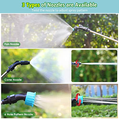SideKing Battery Powered Sprayer 2 Gallon, Upgrade Powerful Electric Sprayer with 3 Mist Nozzles, Retractable Wand, Rechargeable Handle, Garden Sprayer with Adjustable Shoulder Strap for Lawn & Garden