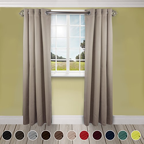 Rod Desyne Window Thermal Isulated Blackout Curtain with Metal Grommet, 52" x 96", Beige - 1 Panel