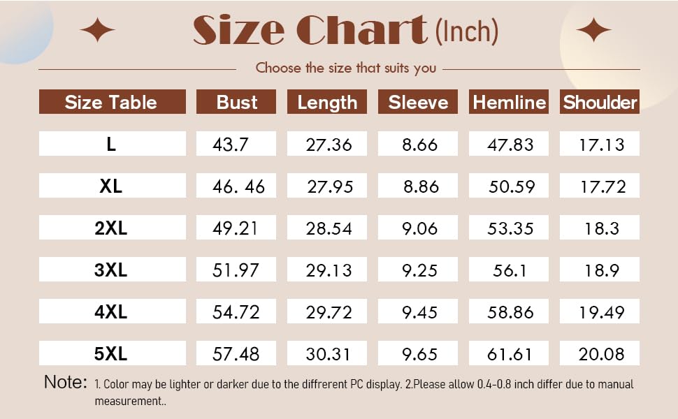 Womens Plus Size Tunic T Shirts Short Sleeve Round Neck Soft Loose Shirts Summer Casual Tops with Pocket Brown