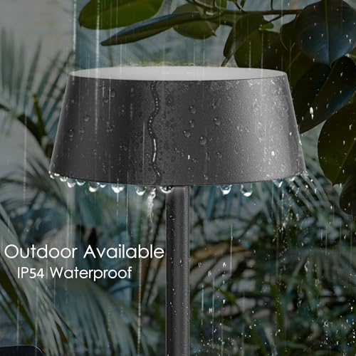 Aipsun Table Lamps Set of 2, Gold Battery Operated Table Lamp Cordless Outdoor Touch LED Table Lamp for Restaurant/Living Room/Bedroom 3000K Warm Light IP54 Waterproof