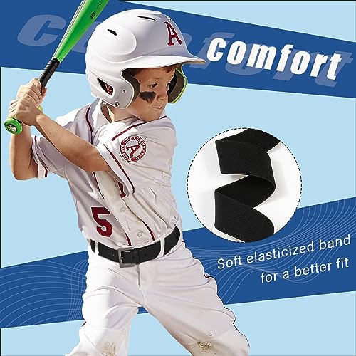 Kajeer Youth Baseball Belt, Classic Boys Softball Belts Elastic Adjustable White Kids Belt for Boys Girls