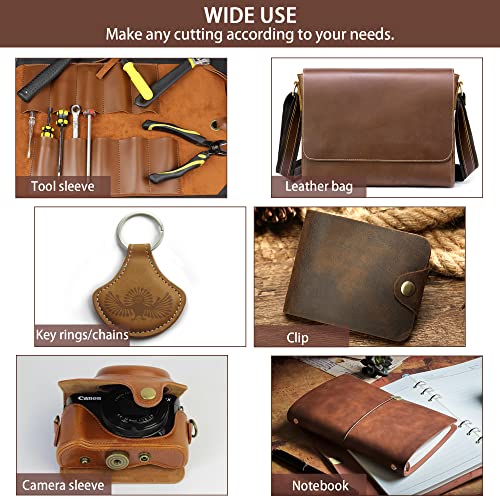 Genuine Leather Sheets Tooling Leather Full Grain Leather 3.6mm-4.0mm (9-10oz) Thick Cowhide Leather Pieces Square for Crafts Heavy Weight (Sienna, 12"x24“)