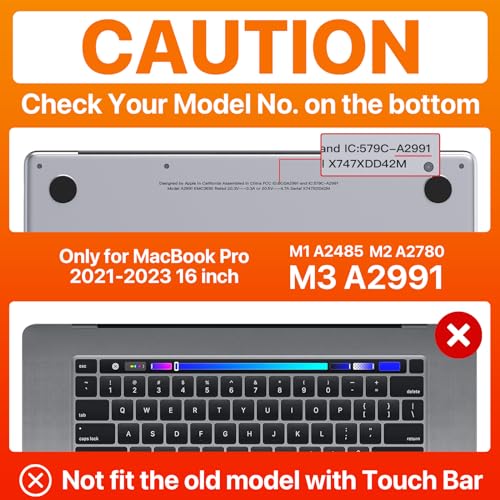 Soonjet Invisible Armor for MacBook Pro 16 inch Case 2023-2021 M3 Pro/Max A2991 M2 A2780 M1 A2485 Same as Bare Device [Scientific Slim] Protective Hard Shell Case Cover for Laptop - Matte Clear