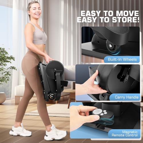 FUNMILY Under Desk Elliptical, 2 in 1 Leg Exerciser While Sitting for Seniors Adults, Ellipse Leg Exerciser with Display Monitor & Remote Control for Home Office Use