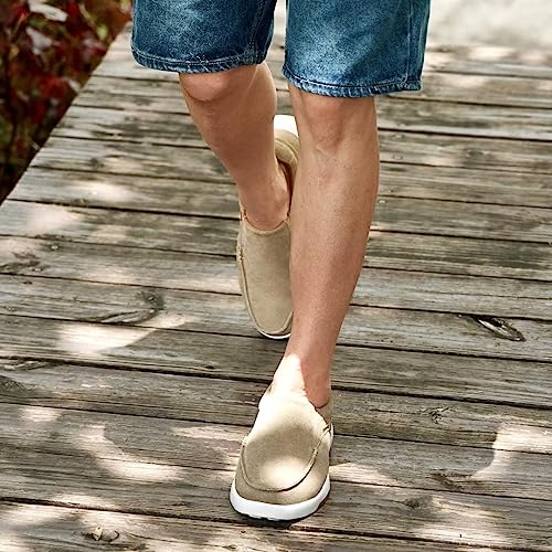 OrthoComfoot Men's Orthopedic Loafers and Slip-Ons for Supportive, Orthotic Walking Shoes with Soft Cushion Footbed, Comfortable Ergonomic Loafers for High Instep Black Size 14