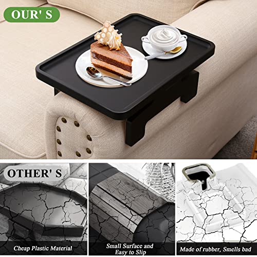SINWANT Sofa Arm Tray, Bamboo Couch Arm Tray for Couch Armrest,Sofa Clip on Tray Table for Home Living Room Snack & Drink Remote, Clip on Couch Tray