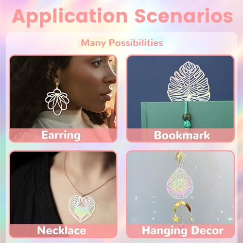 COLIGREE 12pcs Hollow Round Charms Laser Dazzling Pendants Filigree Metal Embellishment for DIY Jewelry Making Earrings Necklaces Hanging Decorations Bookmarks