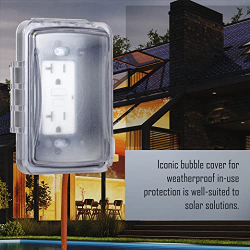 TayMac MM1410C 55-in-1 Configurations 2-Gang, Vertical Weatherproof Plastic Flat Cover, Clear