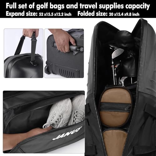 JANUS Golf Travel Bags,Golf Travel Bags for Airlines with Wheels,Head ABS Plastic case,Travel Golf Bag,Golf Bag Travel case,Hard case Golf Travel Bag