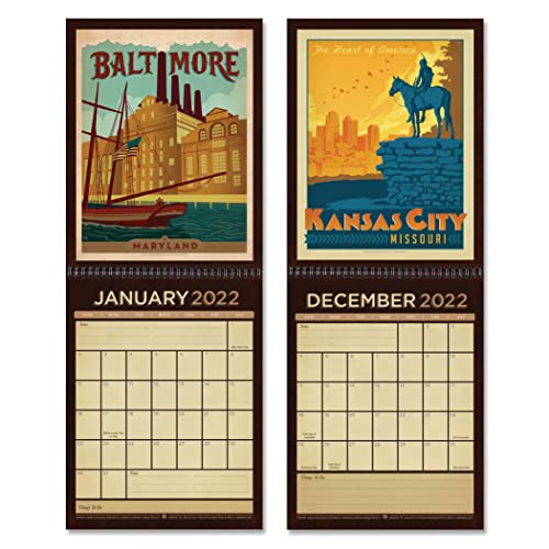 Americanflat 2024 Calendar - National Park Artworks Designed by Kai Carpenter - Large Wall Calendar with Monthly Format - Hanging Monthly Calendar Planner - 10x26 Inches When Open