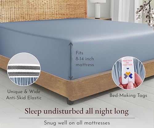 California Design Den California King Fitted Sheet Only, 100% Organic Cotton Percale, Cal King Sheet Deep Pocket Fitted All-Around Elastic, GOTS Certified, Lightweight, Snug-Fit, Crisp, 1 Pc (White)