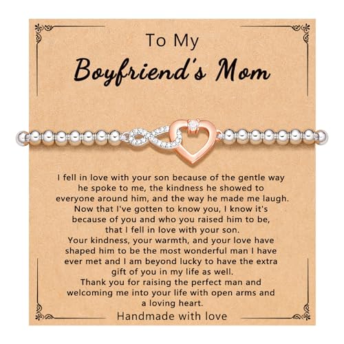 PINKDODO Gifts for Boyfriends Mom, To My Boyfriend's Mom Bracelet Valentines Day Birthday Mothers Day Christmas Gifts for Boyfriend Mom from Girlfriend