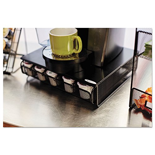 Safco Products Coffee and Sugar Organizer 3274BL Hospitality Tray, Home, Office, & Hotel, 1 Drawer, Black, 12"W x 11"D x 3 ¼"H