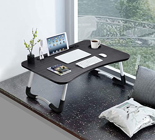 Slendor Laptop Desk Foldable Bed Table Folding Breakfast Tray Portable Lap Standing Desk Notebook Stand Reading Holder for Bed/Couch/Sofa/Floor