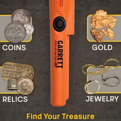 Garrett Pro-Pointer at Waterproof Metal Detector - 20ft Submersible, Orange Visibility, High Sensitivity for Nuggets & Small Targets, 3 Levels, Quick Button Adjustment