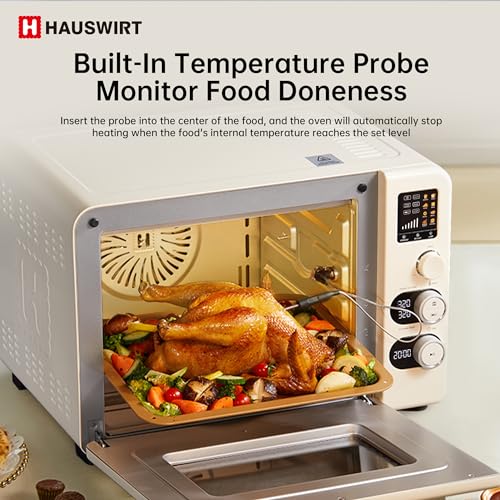 Hauswirt 42Qt Retro Style Air Fryer Conventional Oven C45,10-in-1 Combo,40L Extra Capacity,Baking and Frying Integrated,1800 Watts,80°F - 500°F,Non-Stick, Stainless Steel,Online Recipe Booklet