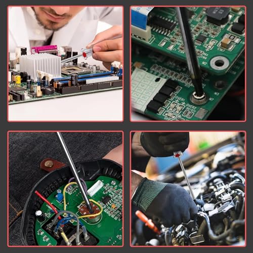 Bonsicoky T20 Torx Security Screwdriver with Magnetic Tip Plastic Grip, Torx Screwdriver for Computer Repairing, Home Appliances(Red, 178mm/ 7")