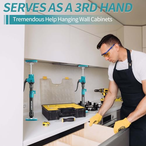 MAXENIKIT Cabinet Jacks for Installing Cabinets, 15-4/5" to 23-3/5" Third Hand Tools Adjustable Support Pole, 3rd Hand Support System for Upper Cabinet Installation, 285 LB Capacity, 1 PC