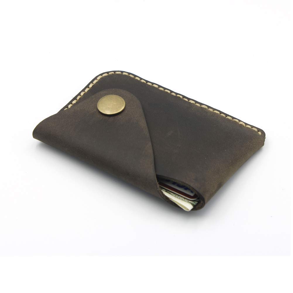 Handmade Genuine Leather Front Pocket Minimalist Card Case Slim Wallet business card holder Credit Card Wallet