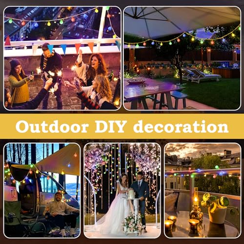 KNONEW Battery Operated String Lights Indoor Bedroom,20ft 60led Globe Fairy Lights with Timer,8 Modes Cluster Lights for Outdoor Classroom Camping Wedding Decorations (Multicolored)