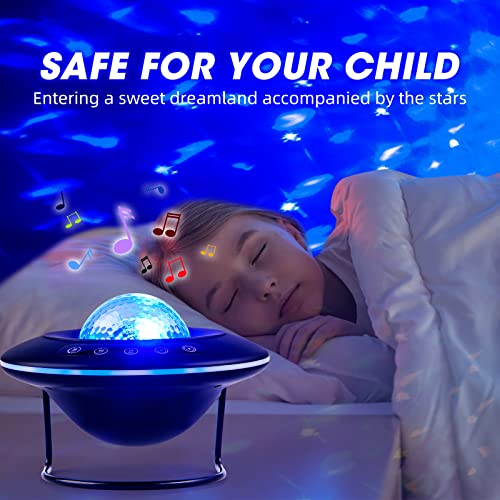 LooEooDoo LED Star Projector Light, Galaxy Lighting, Moon Nebula Night Lamp with Base, Remote Control and Battery Operated for Gaming Room, Home Theater, Bedroom, or Mood Ambiance (Blue)