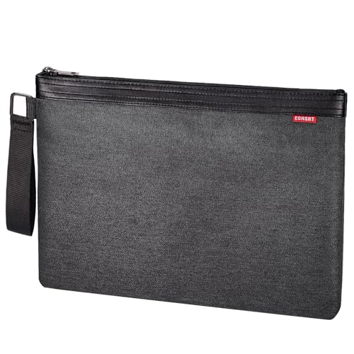 ECHSRT File Folder Document Organizer for Travel, Document Bag Zipper Pouch for Men & Women Black