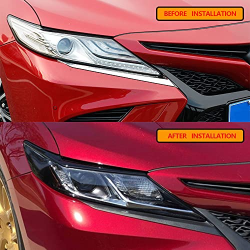 Xhfarce Gloss Black Headlight Eyebrow Eyelid Cover Trim Decoration Sticker for Toyota Camry 2024 2023 2022 2021 2020 2019 2018 Accessories