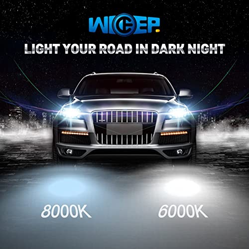 wideep D1S Xenon HID Headlight Bulbs, 6000K 35W, 66144 66140 85140 85415 Replacement Headlamp for High Low Beam, 2 Pcs