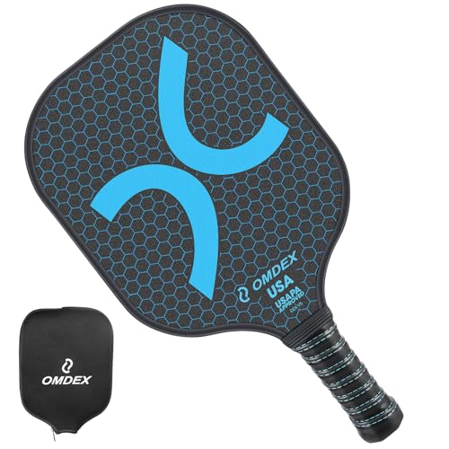 OMDEX V5 Pickleball Paddle, Carbon Fiber Pickleball Paddle (CFS) USAPA Approved, Lightweight Pickle Ball Paddle High Grit & Spin, Pickleball Racket Ideal for Novice and Professional Players