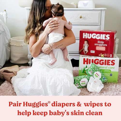 Huggies Natural Care Sensitive Baby Wipes, Unscented, Hypoallergenic, 99% Purified Water, 8 Flip-Top Packs (448 Wipes Total)