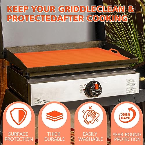 MOFEEZ Griddle Silicone Mat Cover for Blackstone 17 inch Griddle, Heavy Duty Food Grade Silicone Mat with Handles on Both Sides, Protects Griddle from Rodents, Debris, and Rust (Patent Protection)