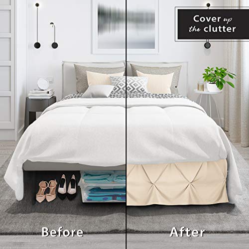 Nestl Teal Bed Skirt Full Size, Pinch Pleat Full Bed Skirt, 14" Inch Drop Full Bedskirt, Hotel Quality Teal Bed Skirts, Premium Microfiber Bedskirt for Full Bed, Teal Full Bed Skirt