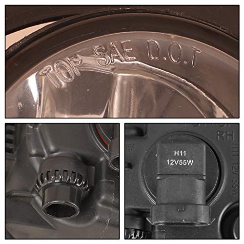 Winjet Fog Lights OEM Series for [2005-2015 Nissan Xterra] [2010-2017 Frontier][2018 2019 Nissan Frontier] with H11 12V 55W Halogen Bulbs Fog Lamps Replacement w/Wiring and Switch Kit Clear Lens