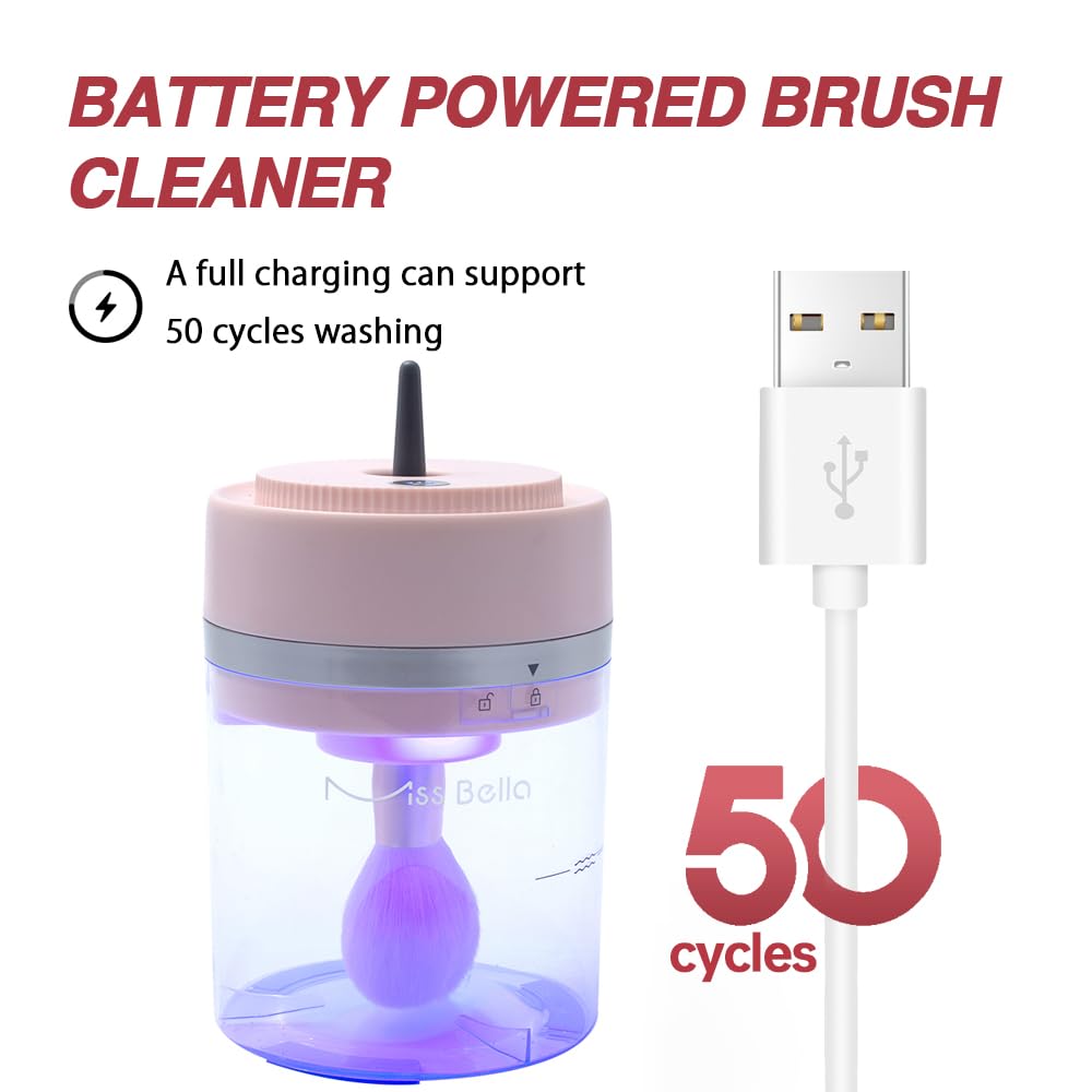 Electric Makeup Brush Cleaner Dryer Machine, USB Charging Portable Automatic Cosmetics Brushes Makeup Sponges Washing Cleaning Self-Drying Machine, BBC02-Pro