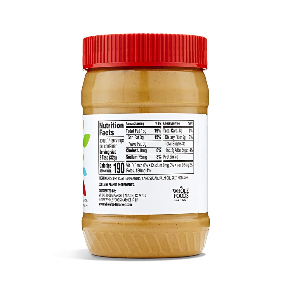 365 By Whole Foods Market, Peanut Butter Creamy No Stir, 16 Ounce