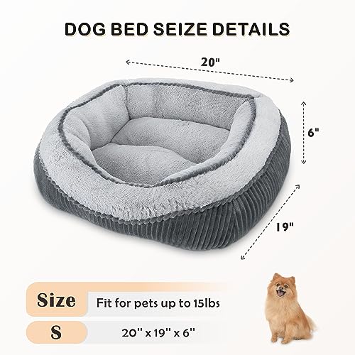 SIWA MARY Dog Beds for Small Medium Large Dogs & Cats. Washable Pet Bed, Orthopedic Dog Sofa Bed, Luxury Wide Side Fancy Design, Soft Calming Sleeping Warming Puppy Bed, Anti-Slip Bottom