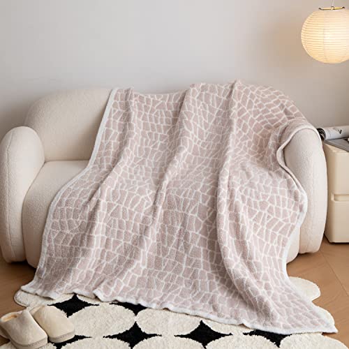 Ultra Soft Cozy Buffalo Checkerboard Grid with Lightning Pattern Fluffy Microfiber Knitted Throw Blanket Lightweight Fleece Checkered Blanket for Sofa Couch Bed Travel