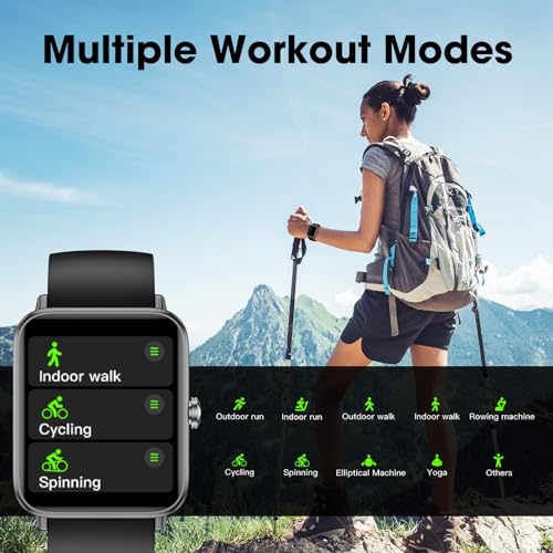 TYKOIT Smart Watch, Fitness Tracker with Heart Rate Monitor, Blood Oxygen, Sleep Tracker, 41mm Touchscreen Smartwatch for Android iOS Swimming Waterproof Pedometer Step Calories Tracker for Women Men